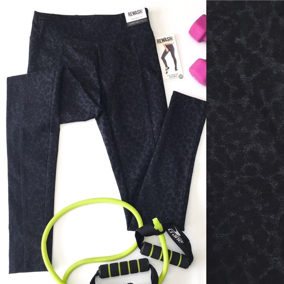 Rewash Pants - Rewash Comfort Leggings, High Rise, Animal Print